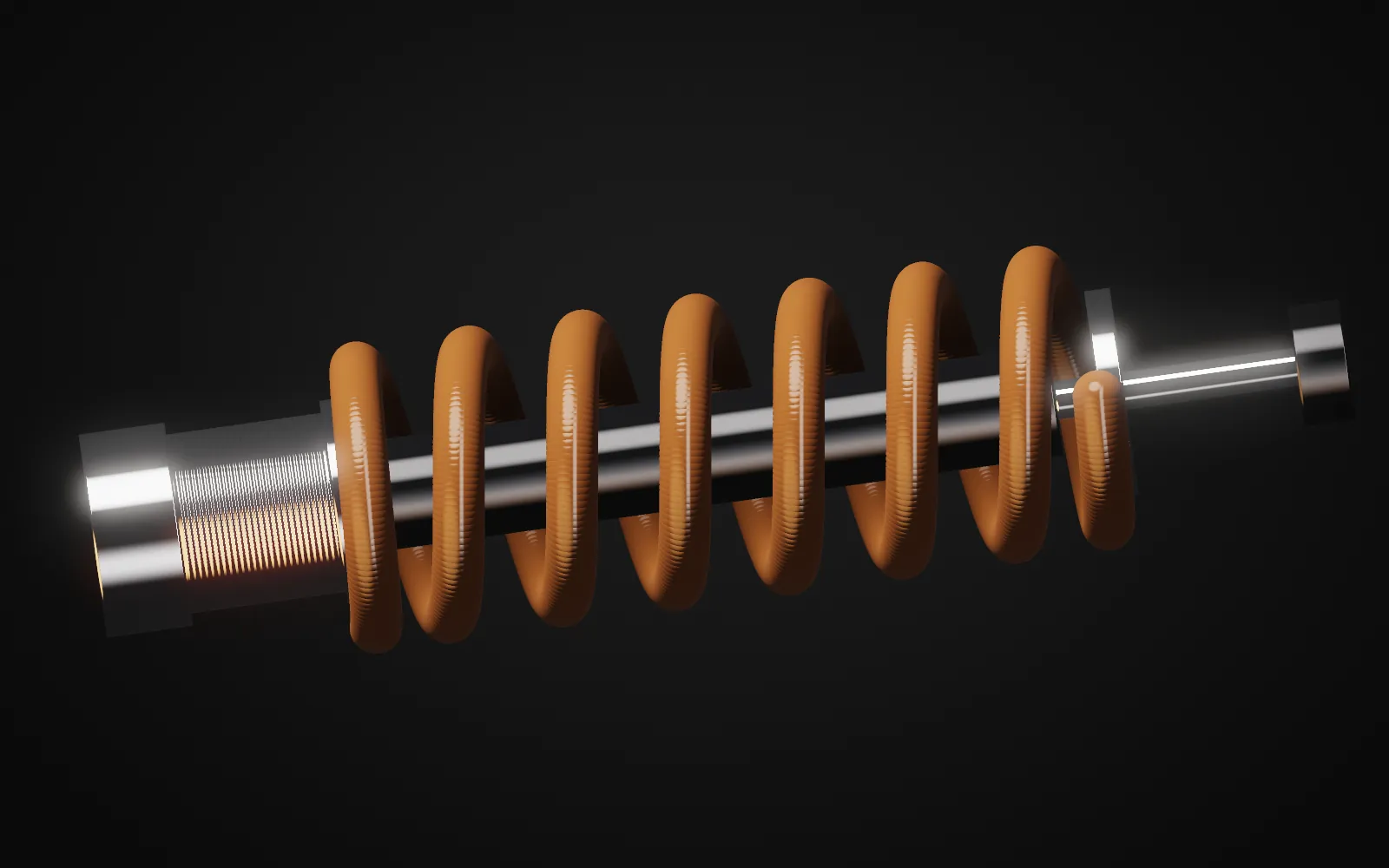 Coilover with a copper-coated spring and threaded collar
